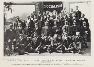 Image: Group taken of the first Annual Conference of the New Zealand Socialist Party, Wellington