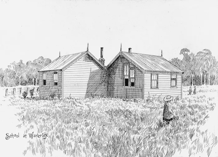 Sturtevant, George Neville, 1858-1937 :School at Waverley. From a photo by D Ross, Jany 1894.