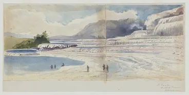 Image: [Fox, William], 1812-1893 :Te Tarata. The White Terrace Rotomahana [1864?].