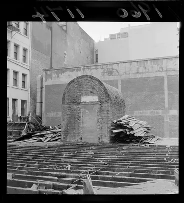 Image: Old brick safe at the back of a demolished building