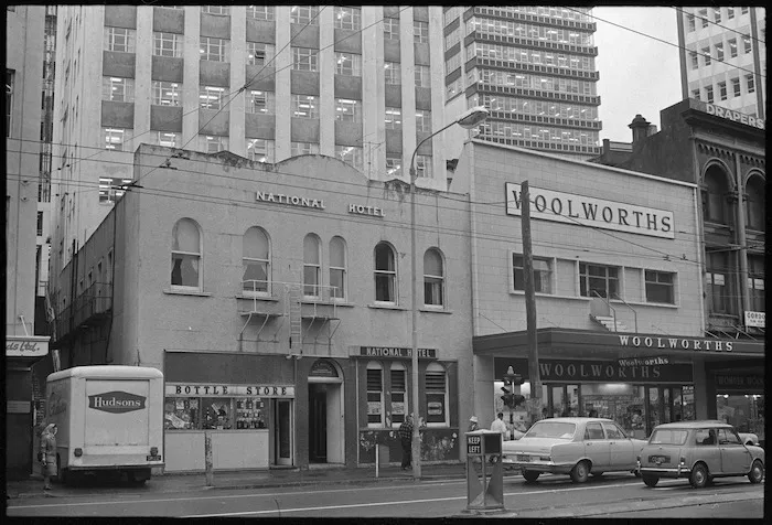 National Hotel and Woolworths, Lambton Quay, Wellington