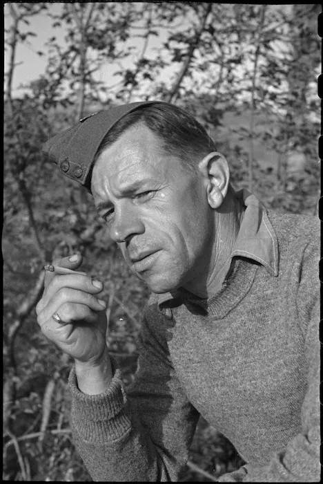 Signalman F Goodbeer of New Zealand Divisional Signals at Casale, Italy, World War II - Photograph taken by George Bull