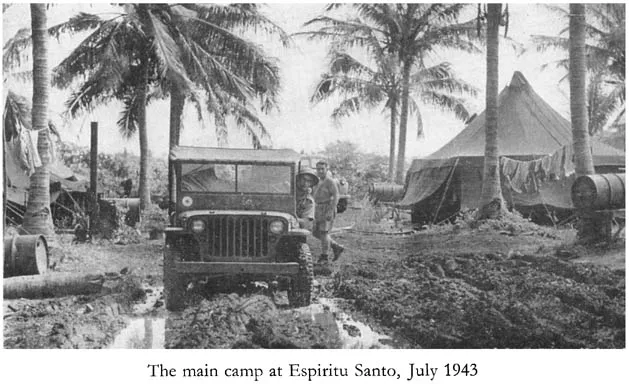 The main camp at Espiritu Santo, July 1943