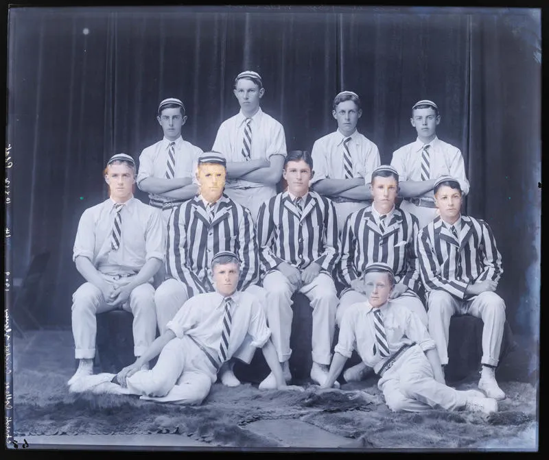 Glass Plate Negative: Christ's College, Cricket Eleven, 1909