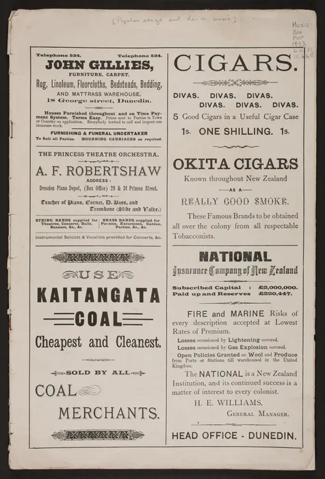 [Popular songs and dance music].