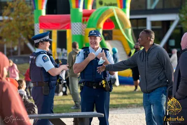 Image: Police officers at Eid festival