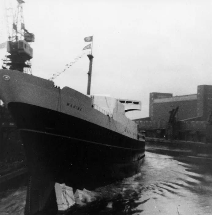 Launching of the Wahine at Govan, Scotland, 1966.