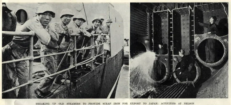 Breaking Up Old Steamers to Provide Scrap Iron for Export to Japan: Activities at Nelson