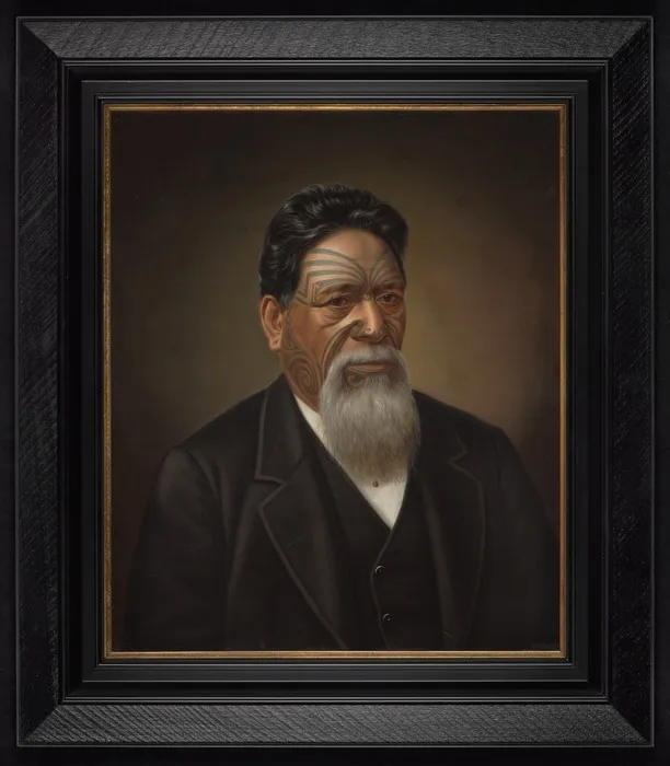 Lindauer, Gottfried, 1839-1926 :[Portrait of Wiremu Tako Ngatata. ca 1880]