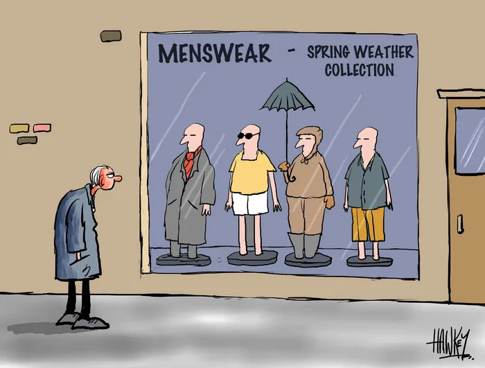 Hawkey, Allan Charles, 1941- :Menswear - spring weather collection. 12 September 2012