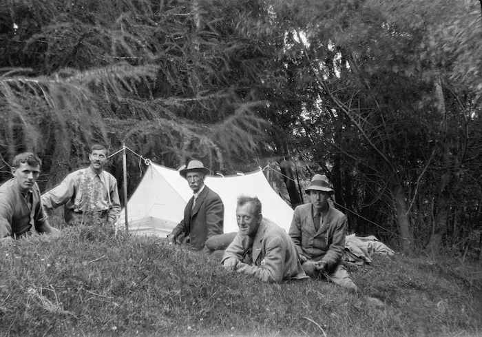 Godley, 1917/1918. Down country, motorcar, camps etc