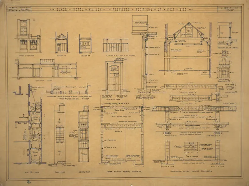 Architectural plan, Clyde Hotel, Wairoa