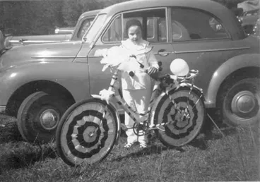 Image: Gloria Bird with bicycle