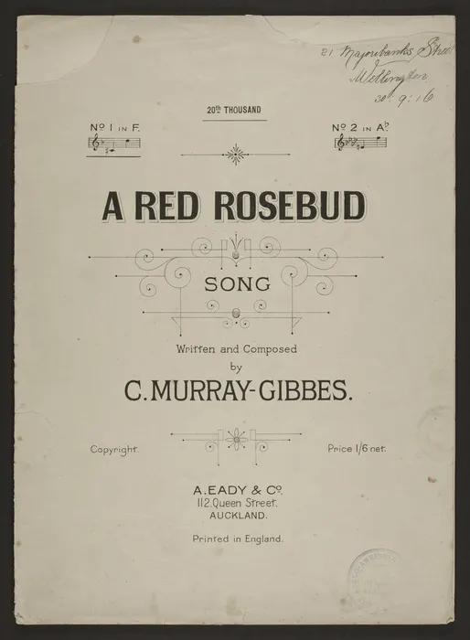 A red rosebud : song / written and composed by C. Murray-Gibbes.