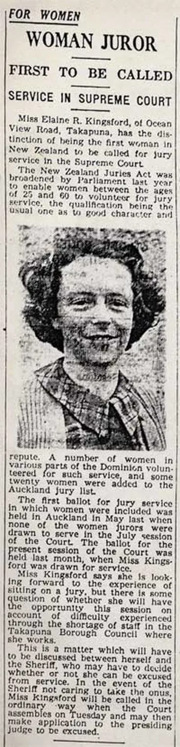 First woman on a jury Image: First woman on a jury