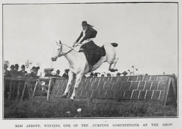 Image: Lady riders at horse jumping shows