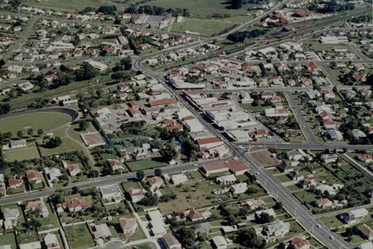 Aerial view, St George Street, Papatoetoe, 1965
