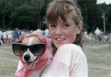 Image: Animal Rescue Society; Moggy Dog show; Lisa Ross third in 'best hat' section.