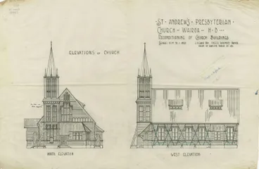 Image: Architectural plan, St Andrew's Presbyterian Church