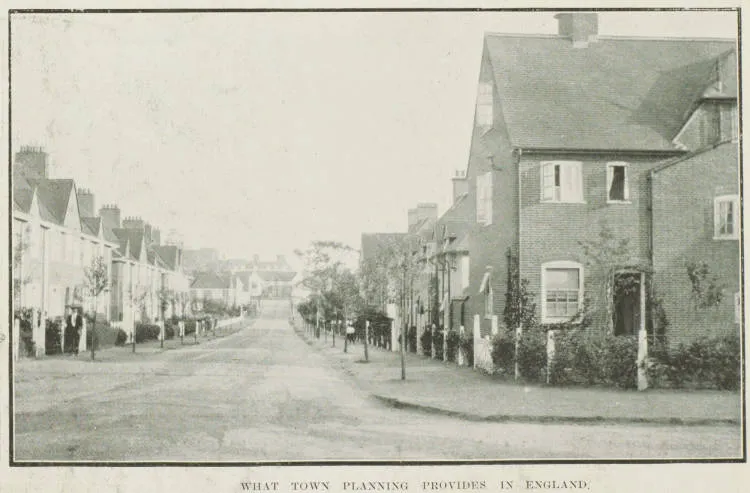 What town planning provides in England