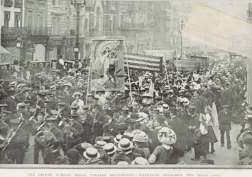 The British women's march towards emancipation - suffragist procession two miles long Image: The British women's march towards emancipation - suffragist procession two miles long