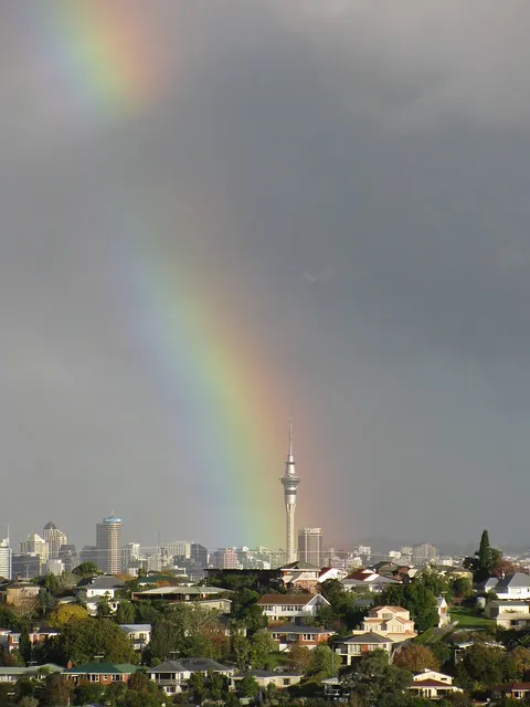 Rainbow over Auckland.
