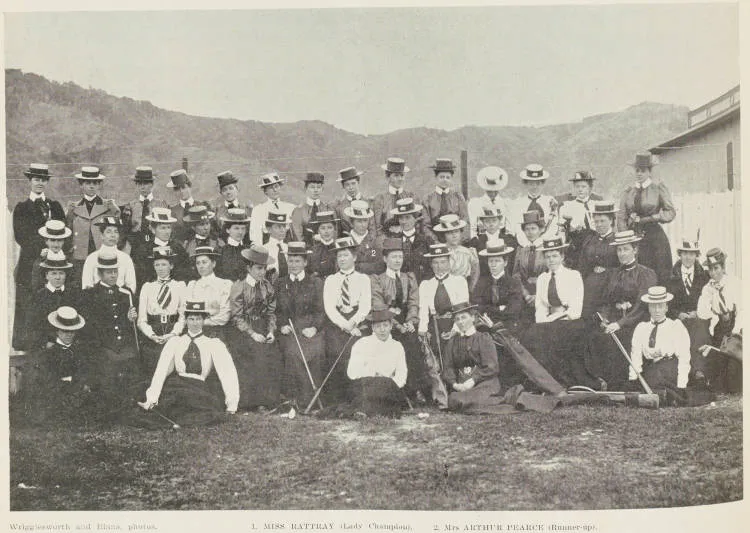 Golf championship meeting, Lower Hutt, Wellington, group of lady players