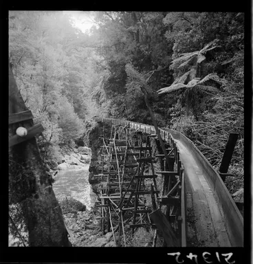 Image: Flume for coal, Cascade Creek, Buller, West Coast region