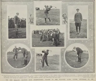 Image: The New Zealand Amateur Golf Championship, played at the Waiohiki Links, Napier, September 2-8, 1903