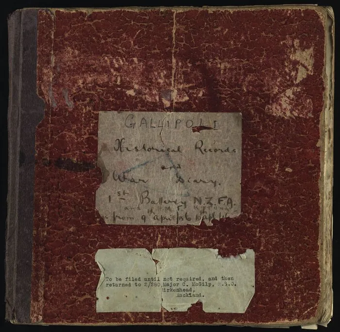 McGilp, Clyde, 1888-1918 : Gallipoli historical records and war diary, 1st Battery, NZFA