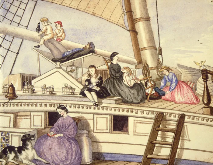 Artist unknown :New Year's Eve on the Line on voyage home from New Zealand, Decr 31st, 1864.