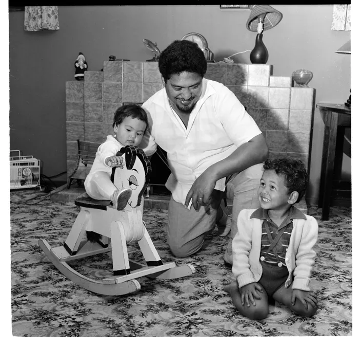 Henare Gilbert and family at their home in Stokes Valley