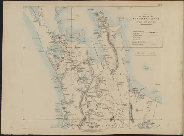 Map of part of the Northern Island of New Zealand