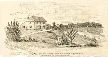 Image: Rangihu, Samuel Marsden's cottage at Parramatta, Sydney, 1836