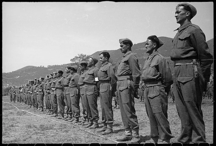 Award ceremony, Maori Battalion, Italy