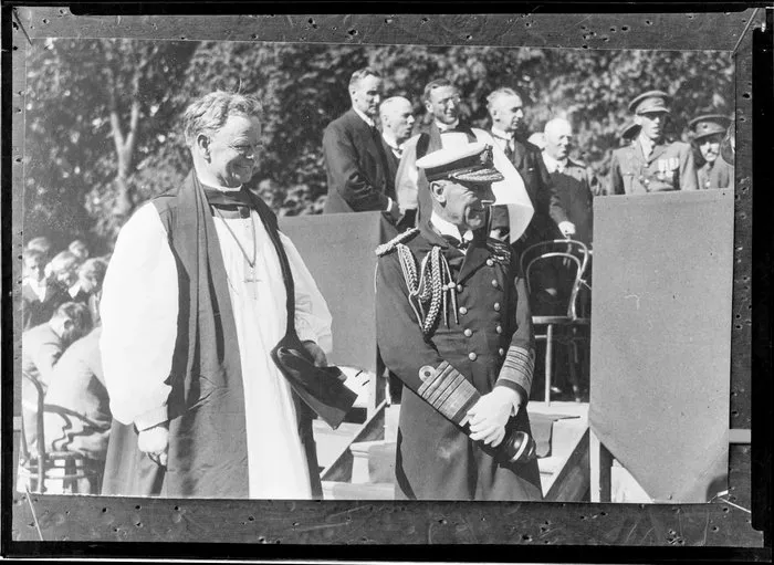 Archbishop Julius and Governor General Lord Jellicoe at Christ's College, Christchurch