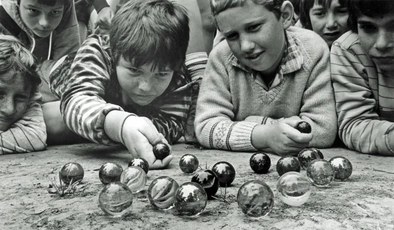 Parkvale School Unknown Year Boys Playing Marbles