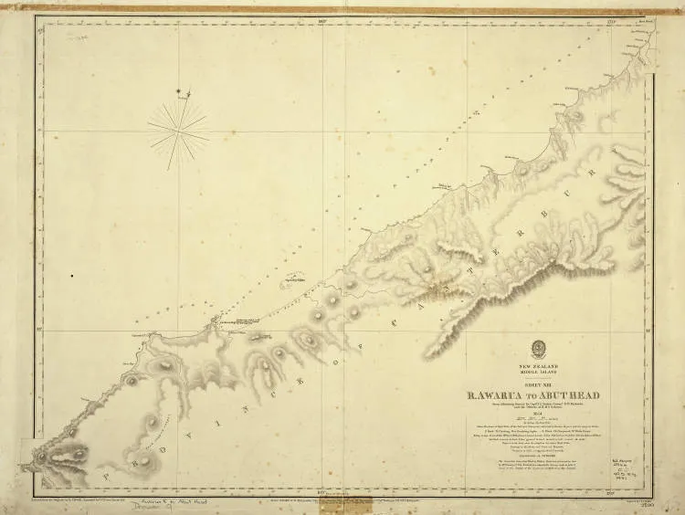 R. Awarua to Abut Head from a running survey by Captn. J. L. Stokes, Commr. G. H. Richards, and the officers of H.M.S. Acheron 1851