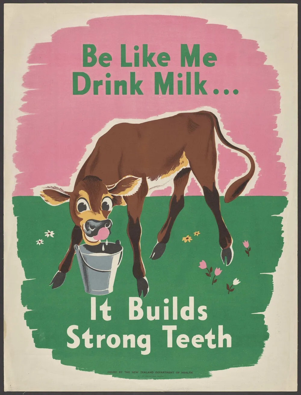 "Be Like Me Drink Milk ... It Builds Strong Teeth"