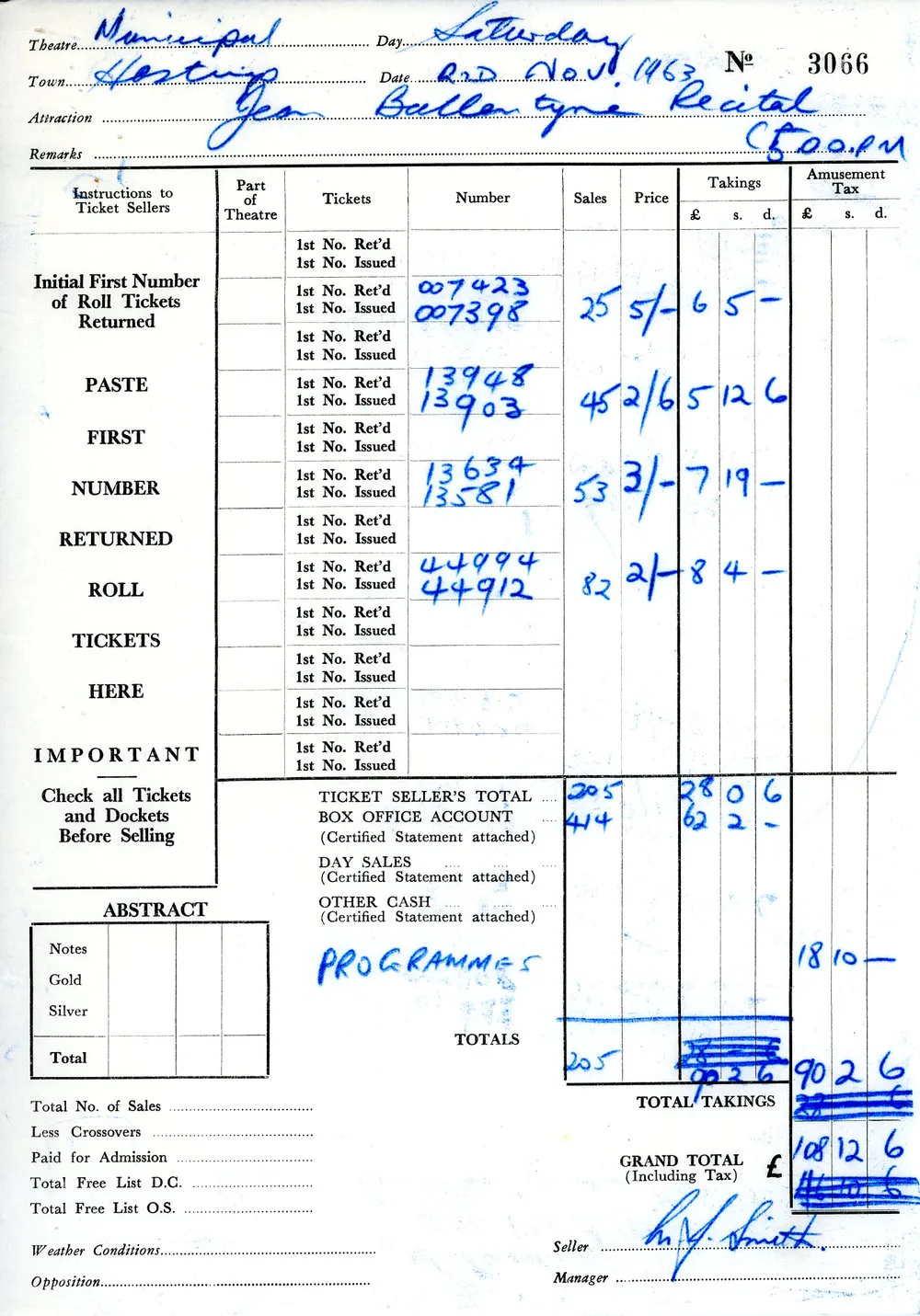 Municipal Theatre Recital Tickets Docket