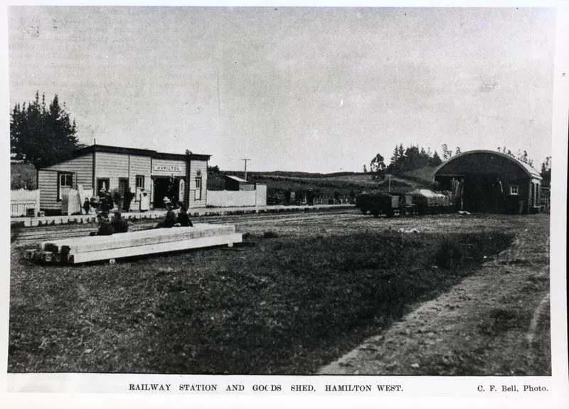 Photograph – Railway station and goods shed, Hamilton West