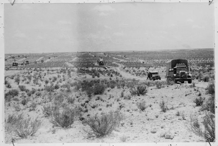 Division on the move during the final phases of the North African Campaign, World War II