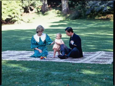 Image: Prince Charles, Princess Diana and Prince William at Government House, 1983