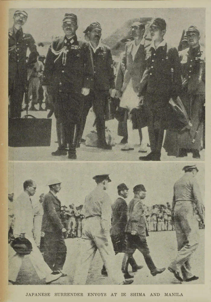 Japanese surrender envoys at Ie Shima and Manila