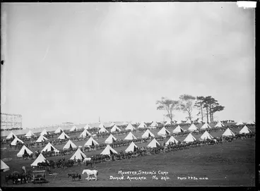 Image: View of the Mounted Special's camp in the Auckland Domain, Auckland
