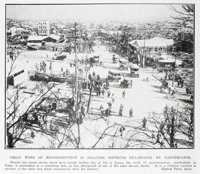 Great work of reconstruction in Japanese districts devastated by earthquakes