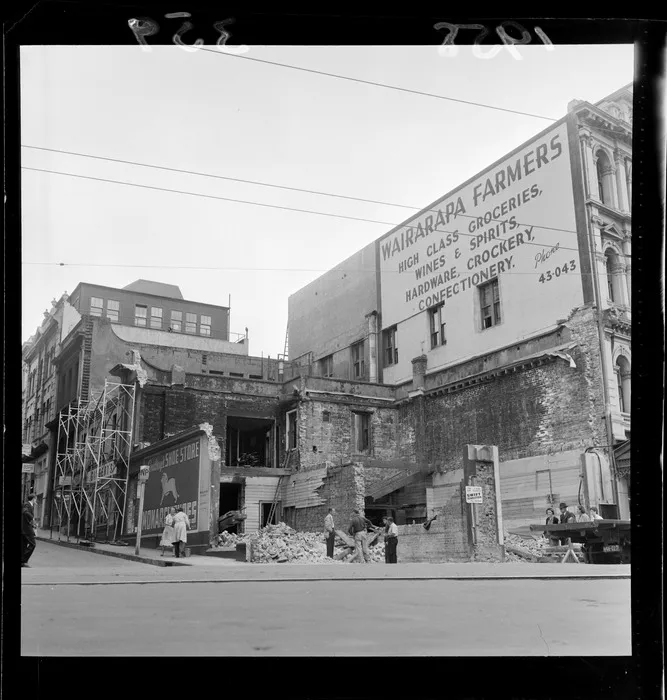Lindsay's Shoe Store building in Wellington being demolished