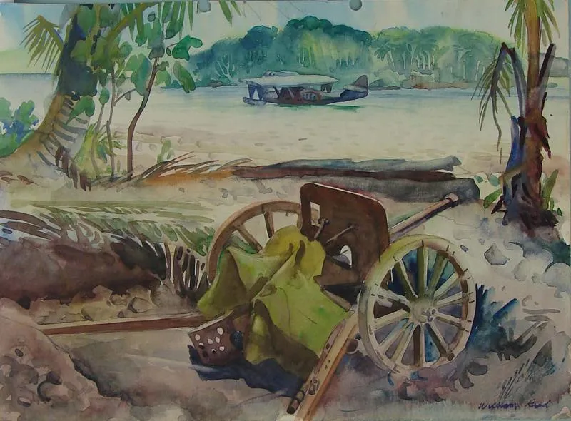 Captured Japanese Field Gun, Mono