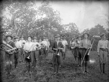 Brass band in [Samoa] : photograph