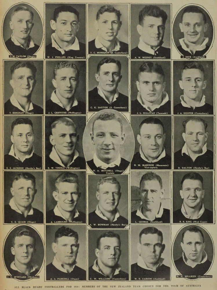 Players selected for the 1938 All Black tour of Australia